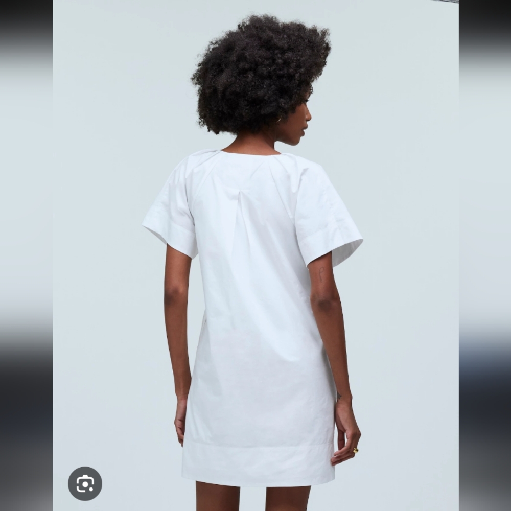 Madewell White V-Neck Short Sleeve Shift Dress - Picture 2 of 9